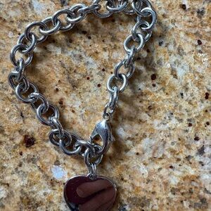 Lia Sophia “Sheila Dale” Silver Heart Charm Bracelet